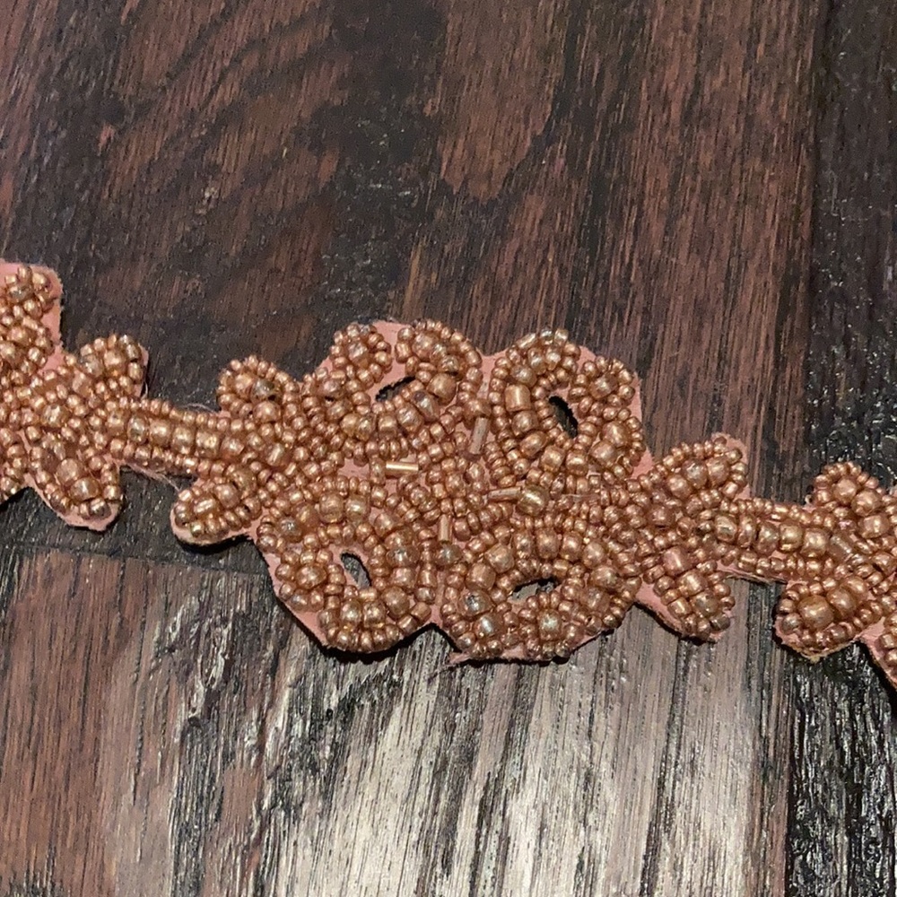 Anthropologie Blush Pink Beaded Stretch Belt